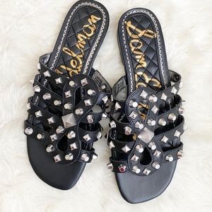 NWOT SAM Edelman black Beatris studded sandals